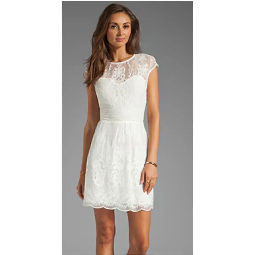 NWT Dolce Vita Kloey Silk Embroidery Dress Ivory Sz S.   Formal Bridal cocktail